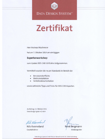 Expertenworkshop DDS-CAD 10 bei Pickel Elektro- und Sanitär GmbH in Leutershausen