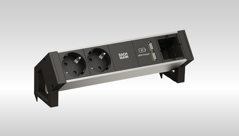 BACHMANN Anschlussfelder DESK 2 ALU Black BACHMANN Anschlussfelder DESK 2 ALU Black